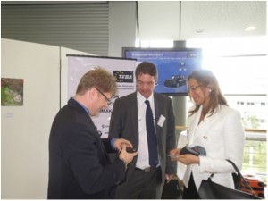 Left to right: JoergLaatsch , VP Powertrain ASEAN – Continental; Uli Kaiser President – Thai European Business Association; Vanessa Moriel, MD Asia – LIASE Group, talking at the IZB International Suppliers Fair.