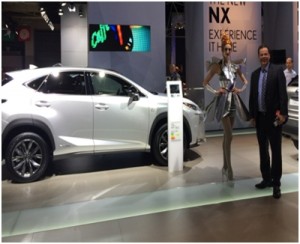 Wolfgang Doell, President and Managing Director of LIASE, admiring the new Lexus NX 300