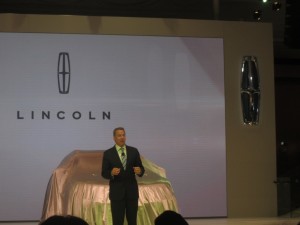 Ford Motor Company Executive Chairman Bill Ford about to unveil the Lincoln Continental. The new Lincoln could appear in China before going on sale in the U.S. Its roomy backseat with a desk and built-in entertainment could attract Chinese owners who like to be chauffeured.  