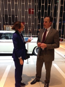 Lincoln China President Robert Parker talking with LIASE Asia MD Vanessa Moriel.