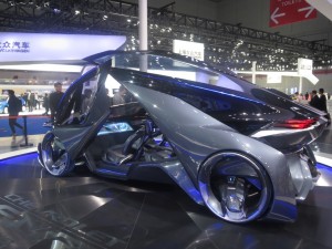 GM’s Chinese division unveiled its vision of an electric autonomous vehicle, the Chevy FNR autonomous concept vehicle.