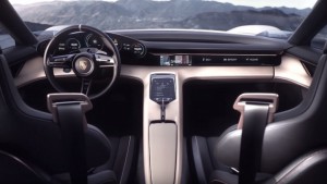 Interior cabin of the Concept Mission E. Porsche specifically aims to beat Tesla in charging, as it claims its battery system will be able to recharge 80-percent of its battery power in just 15 minutes, providing around 400 Kilometres of range.