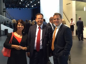 LIASE Group President and Managing Director Europe Wolfgang Doell (Centre), and LIASE Group Managing Director Americas John Bukowicz (right) pose for a picture in Frankfurt.