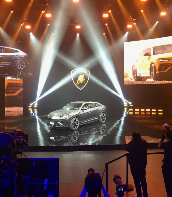 Lamborghini’s new SUV model was showcased.